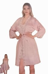 Комплект из ночной рубашки и пеньюара MISS LOLITA, Светло-розовый  цена и информация | Женские пижамы, ночнушки | pigu.lt