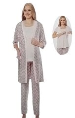 Pižamos ir chalato komplektas moterims Cotpark, rožinis kaina ir informacija | Naktiniai, pižamos moterims | pigu.lt