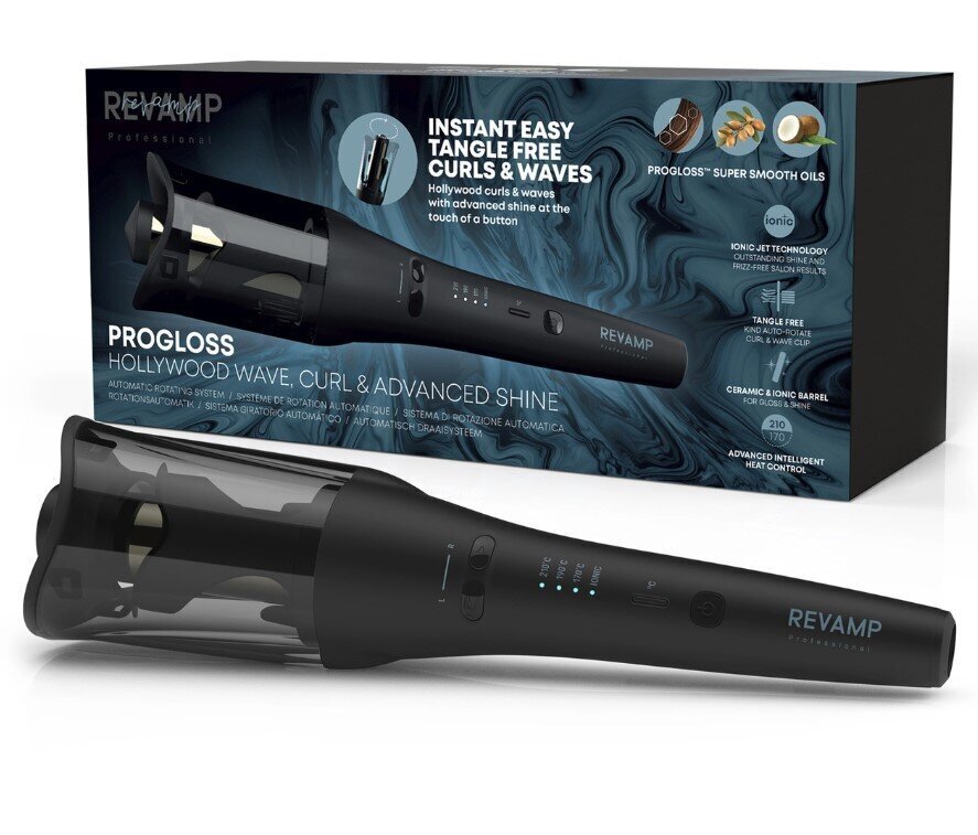 Revamp Progloss Hollywood Wave, Curl & Advanced Shine Automatic Rotating Curler CL-2250 kaina ir informacija | Plaukų formavimo ir tiesinimo prietaisai | pigu.lt