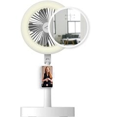 Портативный смарт-вентилятор, свет и зеркало GeoSmartPro AirLit ALF01GB цена и информация | Вентиляторы | pigu.lt