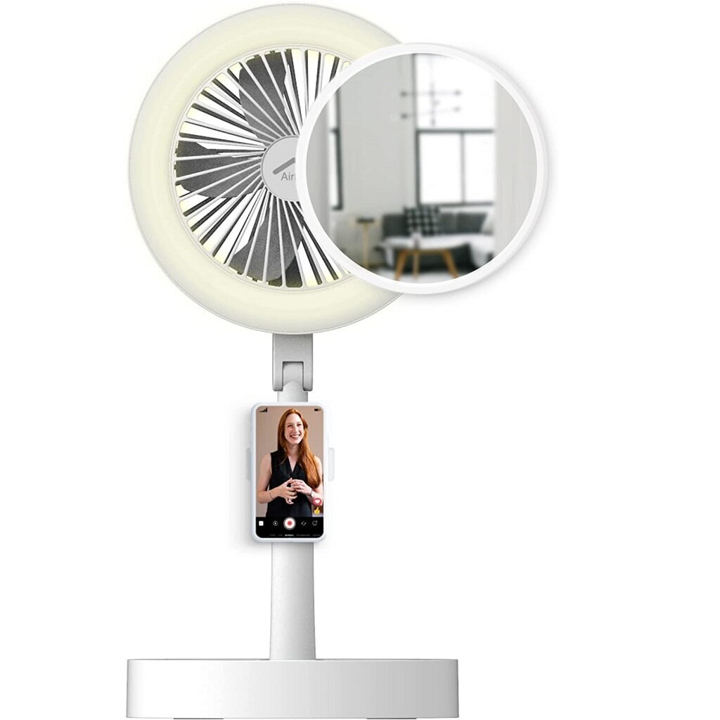 Портативный смарт-вентилятор, свет и зеркало GeoSmartPro AirLit ALF01GB  цена | pigu.lt
