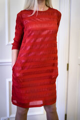 Suknelė su sidabro spalvos pamušalu, raudona kaina ir informacija | Suknelės | pigu.lt