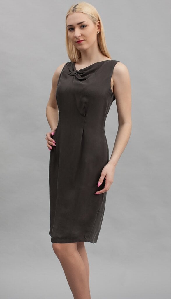 Šilkinė suknelė, ruda цена и информация | Suknelės | pigu.lt