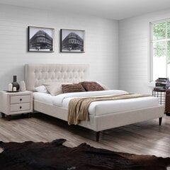 Кровать EMILIA с матрасом HARMONY TOP POCKET (86863) 140x200см, обивка из мебельного текстиля, цвет: светло-бежевый цена и информация | Кровати | pigu.lt
