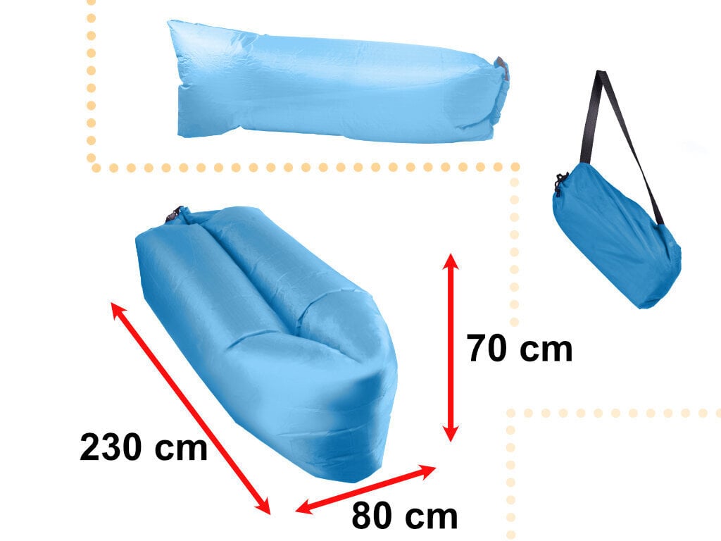 Oro gultas, viengulis, 230x70 cm, mėlynas kaina ir informacija | Pripučiami čiužiniai ir baldai | pigu.lt
