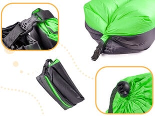 Кровать надувной шезлонг Lazy BAG SOFA черно-зеленый, 185x70 см цена и информация | Надувные матрасы и мебель | pigu.lt