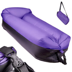 Кровать надувной шезлонг черно-фиолетовый Lazy BAG SOFA, 185x70 см цена и информация | Надувные матрасы и мебель | pigu.lt