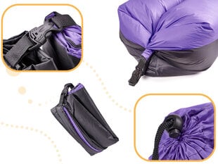 Кровать надувной шезлонг черно-фиолетовый Lazy BAG SOFA, 185x70 см цена и информация | Надувные матрасы и мебель | pigu.lt