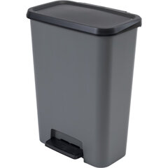 Ведро педальное для сортировки мусора Compatta Duo, 23+23 л, тёмно-серый/чёрный цвет цена и информация | Мусорные баки | pigu.lt