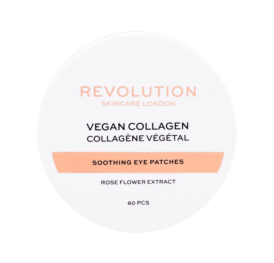 Paakių kaukė Revolution Rose Gold Vegan Collagen Soothing Eye Patches, 60 vnt kaina ir informacija | Veido kaukės, paakių kaukės | pigu.lt
