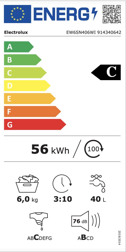 Electrolux EW6SN406WI цена и информация | Skalbimo mašinos | pigu.lt