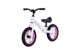 Балансировочный велосипед - Moovkee, 12", белый и розовый цена и информация | Балансировочные велосипеды | pigu.lt