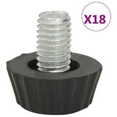 315594 vidaXL Adjustable Furniture Feet M8 18 pcs Black kaina ir informacija | Pagalvės, užvalkalai, apsaugos | pigu.lt