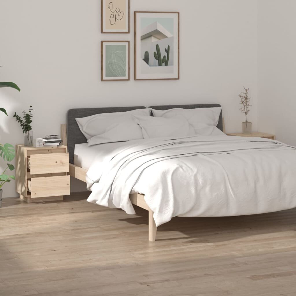 Naktinės spintelės, 2 vnt, 40x35x50 cm, rudos kaina ir informacija | Spintelės prie lovos | pigu.lt