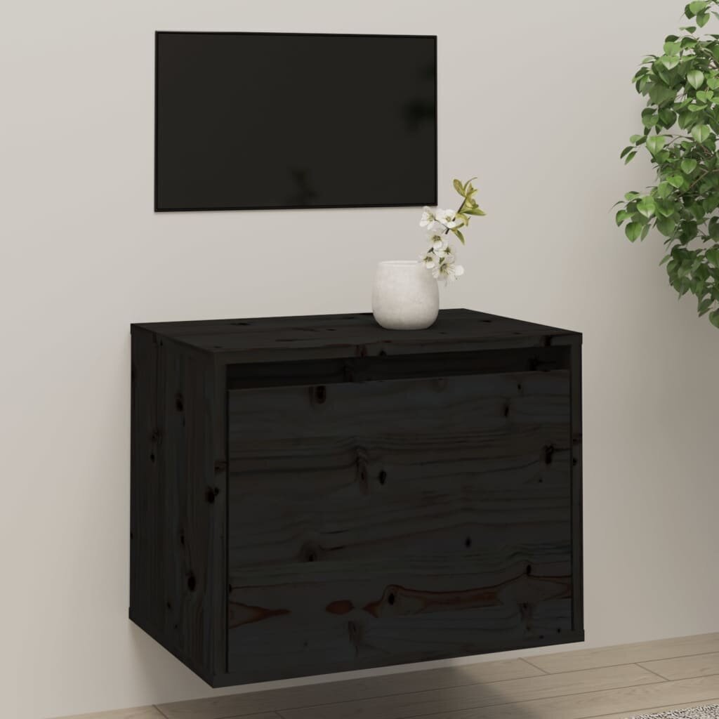 Sieninė spintelė, 45x30x35 cm, juoda kaina ir informacija | TV staliukai | pigu.lt