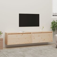 Sieninės spintelės, 2 vnt, 80x30x35 cm, rudos kaina ir informacija | TV staliukai | pigu.lt
