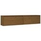 Sieninės spintelės, 2vnt., medaus rudos, 80x30x35cm, pušis kaina ir informacija | Lentynos | pigu.lt