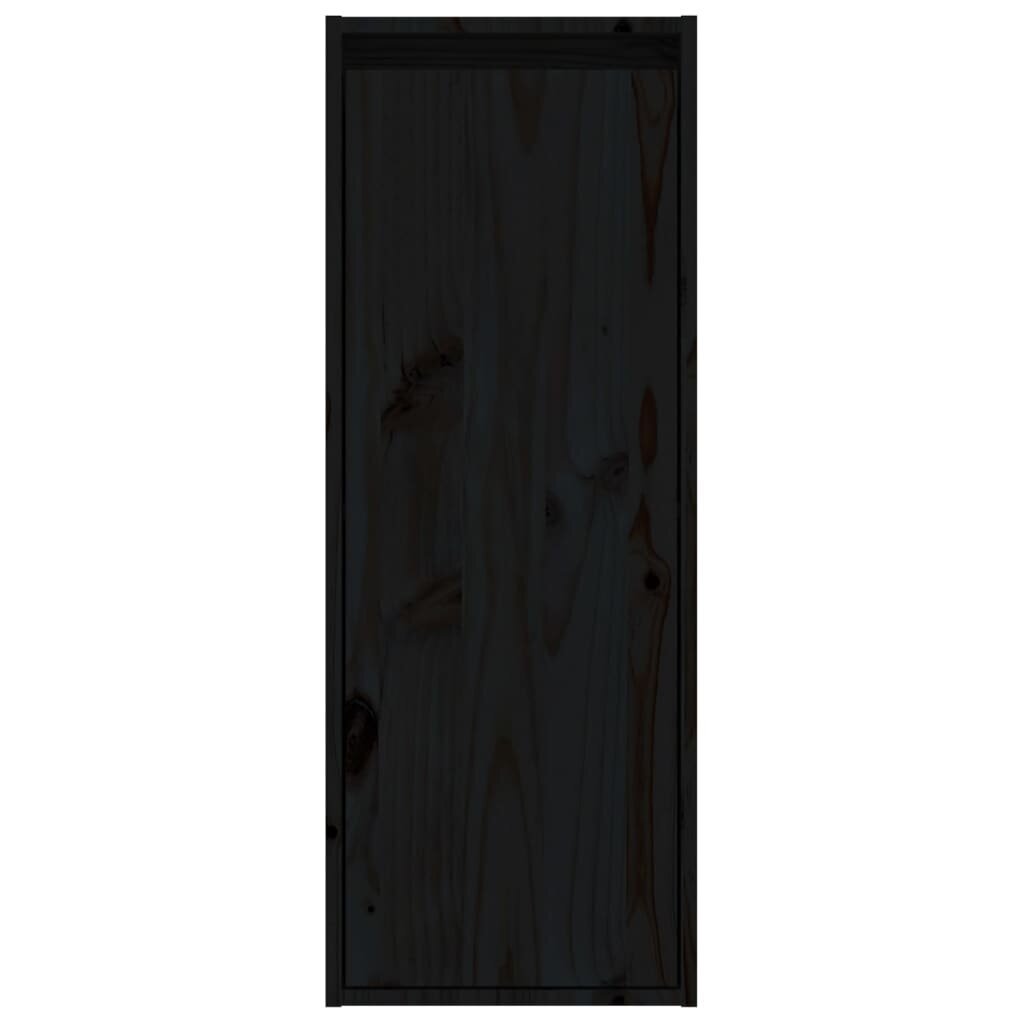 vidaXL Sieninė spintelė, juoda, 30x30x80cm, pušies masyvas цена и информация | Lentynos | pigu.lt