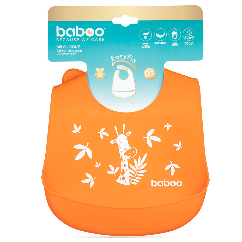 Baboo valgymo indų rinkinys, 4+ mėn, oranžinė kaina ir informacija | Kūdikių indai, indeliai pienui ir įrankiai | pigu.lt