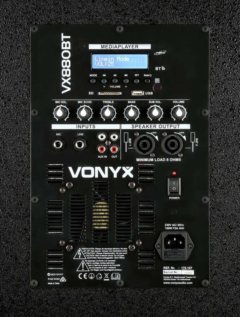 Vonyx VX880BT kaina ir informacija | Garso kolonėlės | pigu.lt