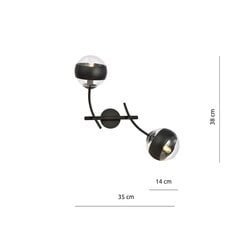 Emibig светильник Hunter K2 Black/Stripe цена и информация | Настенные светильники | pigu.lt
