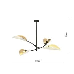 Emibig светильник Lotus 4 White/Gold цена и информация | Люстры | pigu.lt