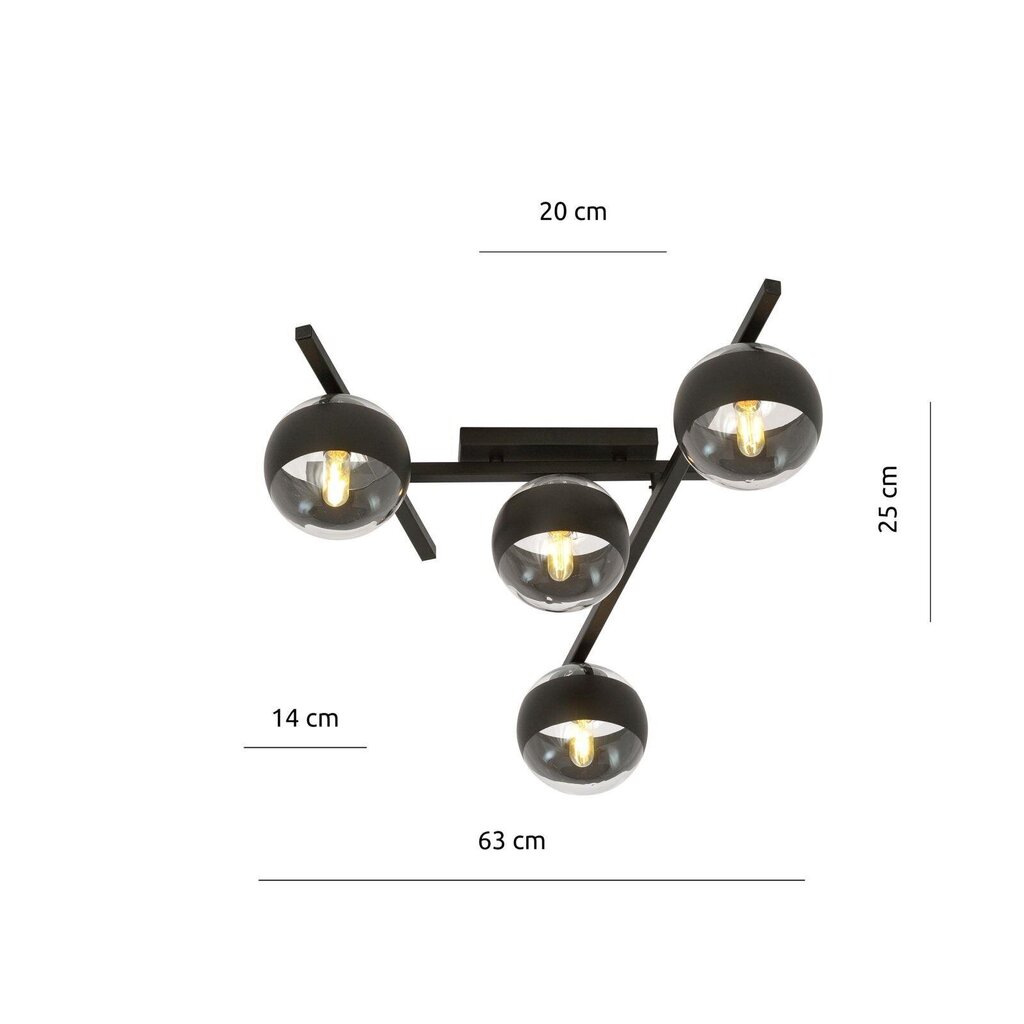 Emibig šviestuvas Smart 4 Black/Stripe цена и информация | Lubiniai šviestuvai | pigu.lt
