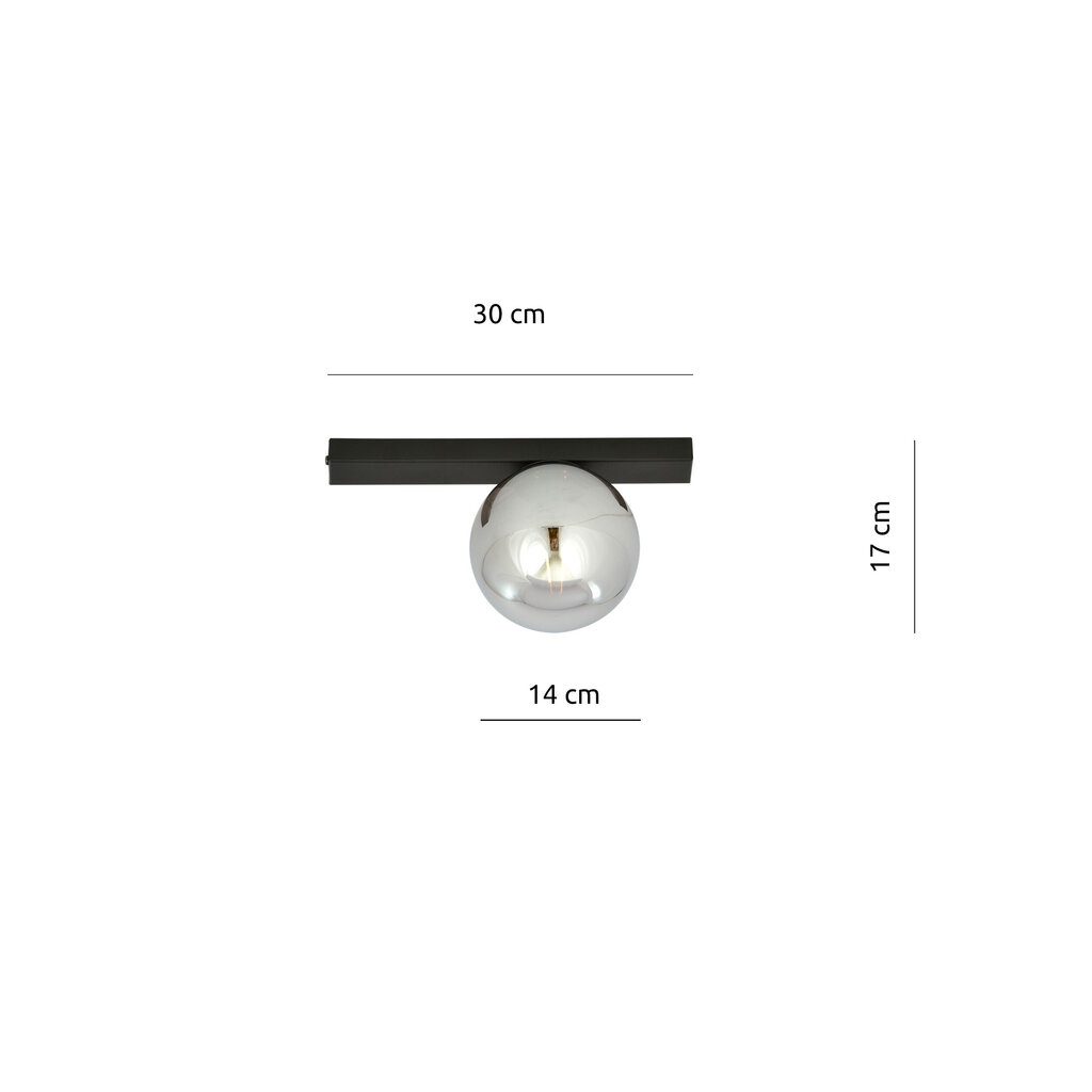 Emibig šviestuvas Fit 1 Black/Grafit kaina ir informacija | Lubiniai šviestuvai | pigu.lt