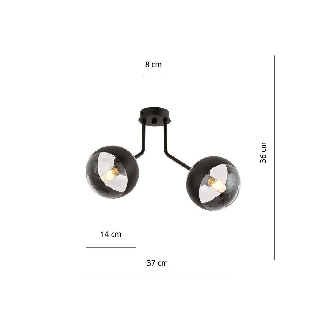 Emibig šviestuvas Nova 2 Black/Stripe kaina ir informacija | Lubiniai šviestuvai | pigu.lt