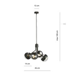 Emibig светильник Nova 4 Black/Stripe цена и информация | Подвесной светильник | pigu.lt