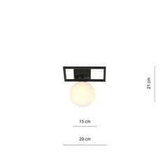 Emibig šviestuvas Imago 1E Black/Opal kaina ir informacija | Lubiniai šviestuvai | pigu.lt