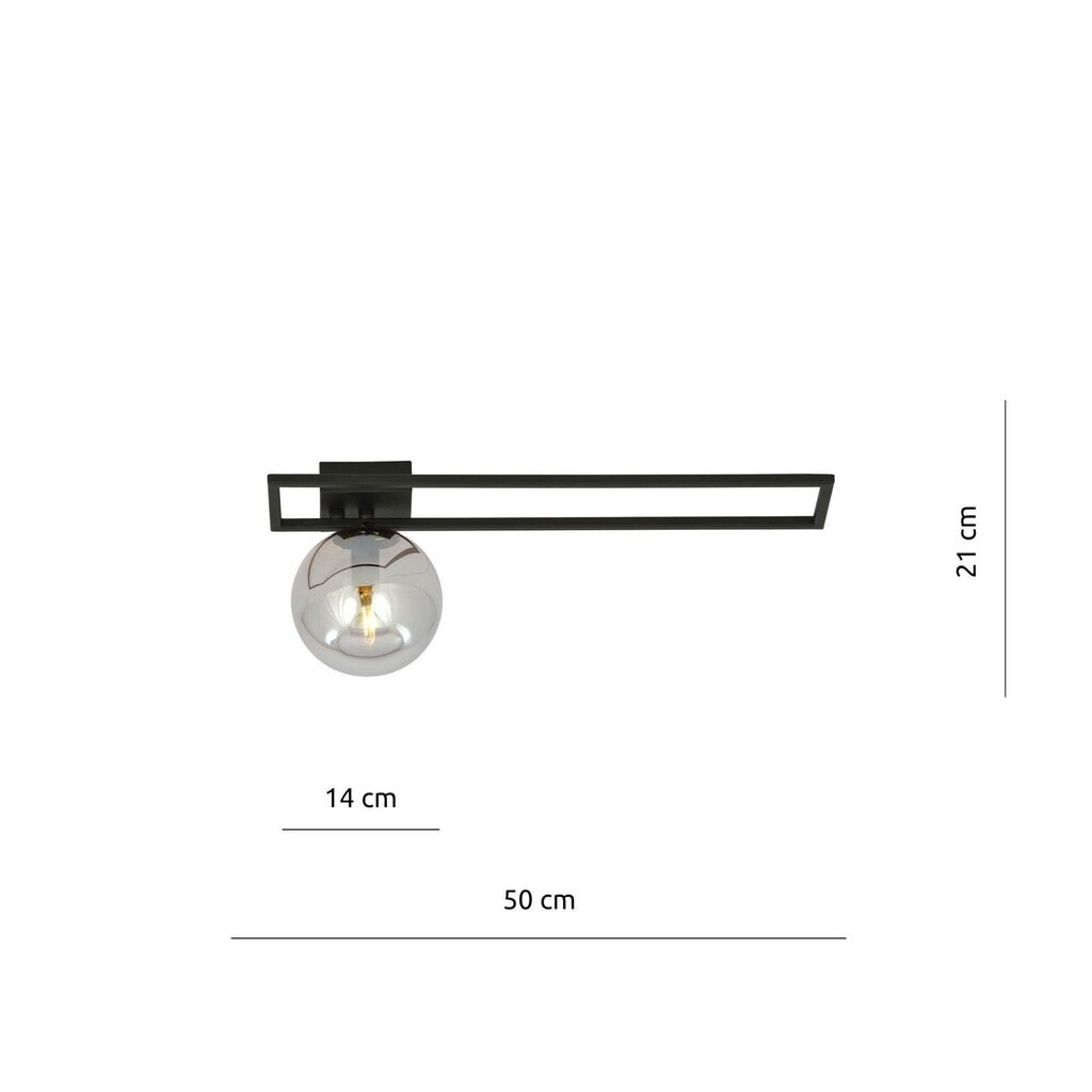 Emibig šviestuvas Imago 1C Black/Grafit kaina ir informacija | Lubiniai šviestuvai | pigu.lt
