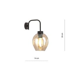 Emibig sieninis šviestuvas Lukka K1 Black/Amber kaina ir informacija | Sieniniai šviestuvai | pigu.lt