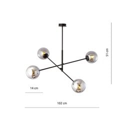Emibig светильник Linear 4 Black/Grafit цена и информация | Люстры | pigu.lt
