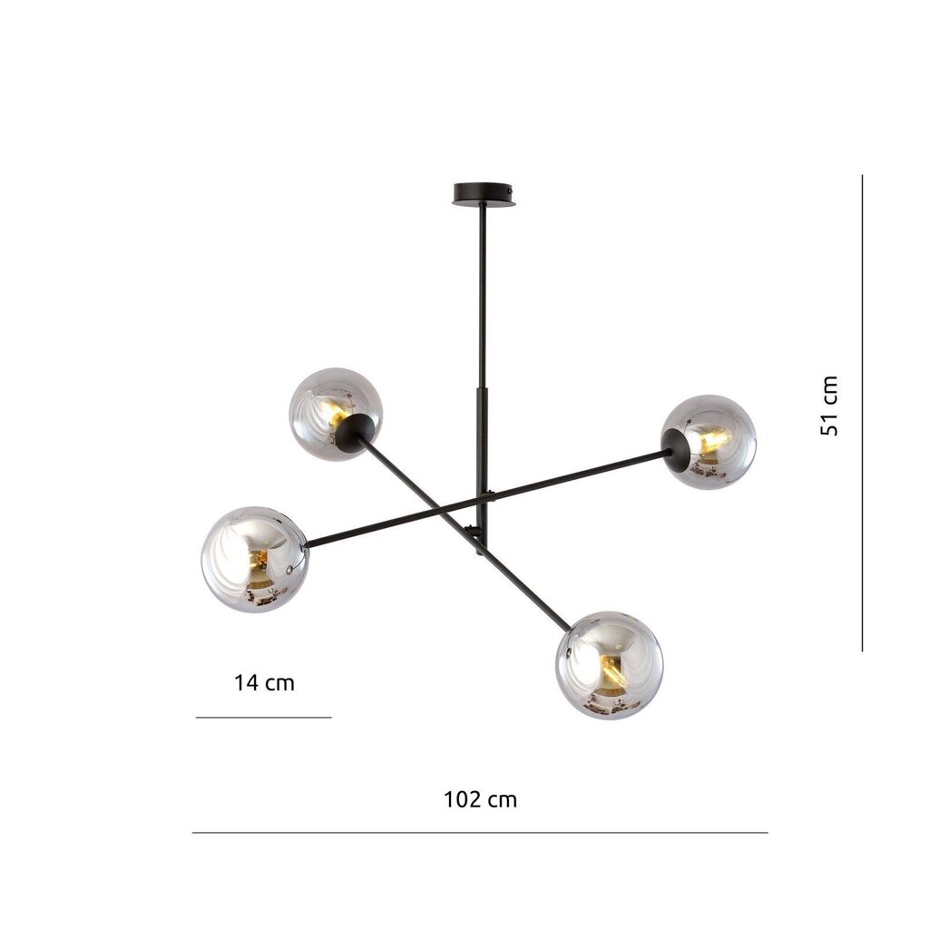 Emibig šviestuvas Linear 4 Black/Grafit kaina ir informacija | Pakabinami šviestuvai | pigu.lt
