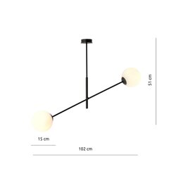 Светильник Emibig Linear 2 Black/Opal цена и информация | Люстры | pigu.lt