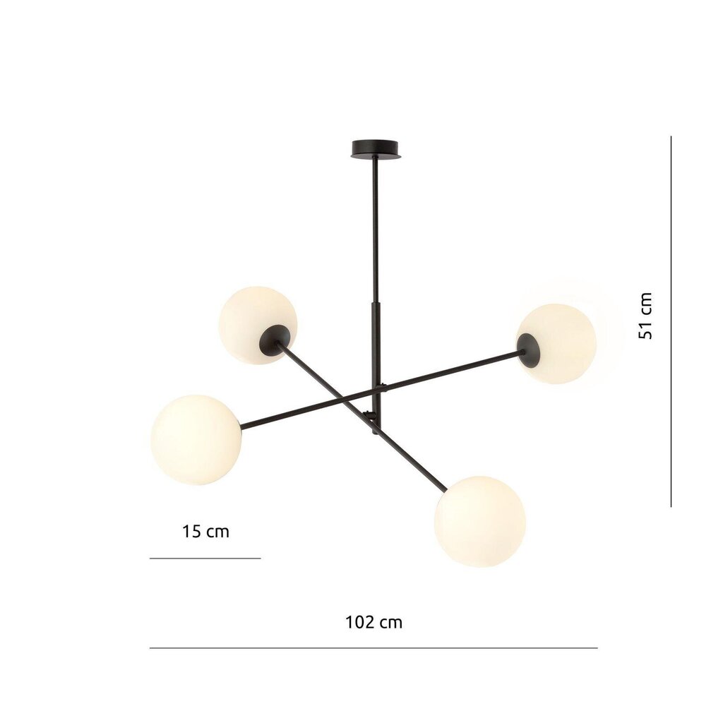 Emibig šviestuvas Linear 4 Black/Opal kaina ir informacija | Pakabinami šviestuvai | pigu.lt