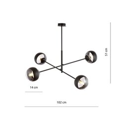 Emibig светильник Linear 4 Black/Stripe цена и информация | Люстры | pigu.lt