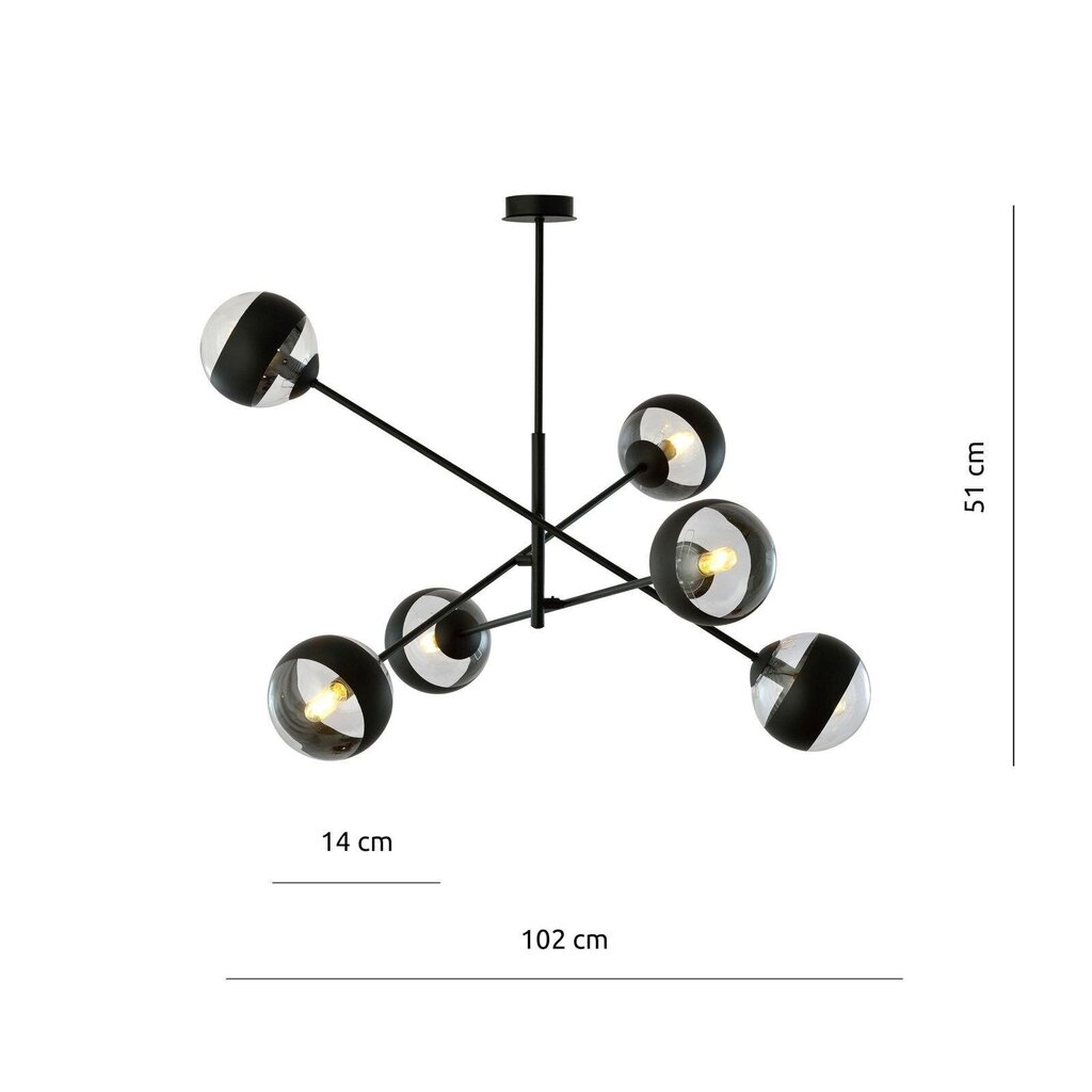 Emibig šviestuvas Linear 6 Black/Stripe kaina ir informacija | Pakabinami šviestuvai | pigu.lt