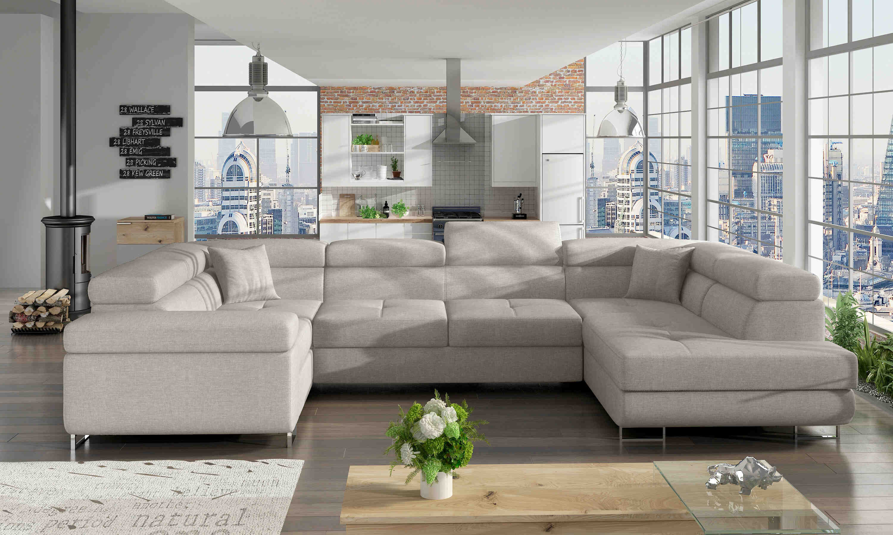 Kampinė sofa-lova Letto-Dešinė-Dangtis 02 kaina | pigu.lt