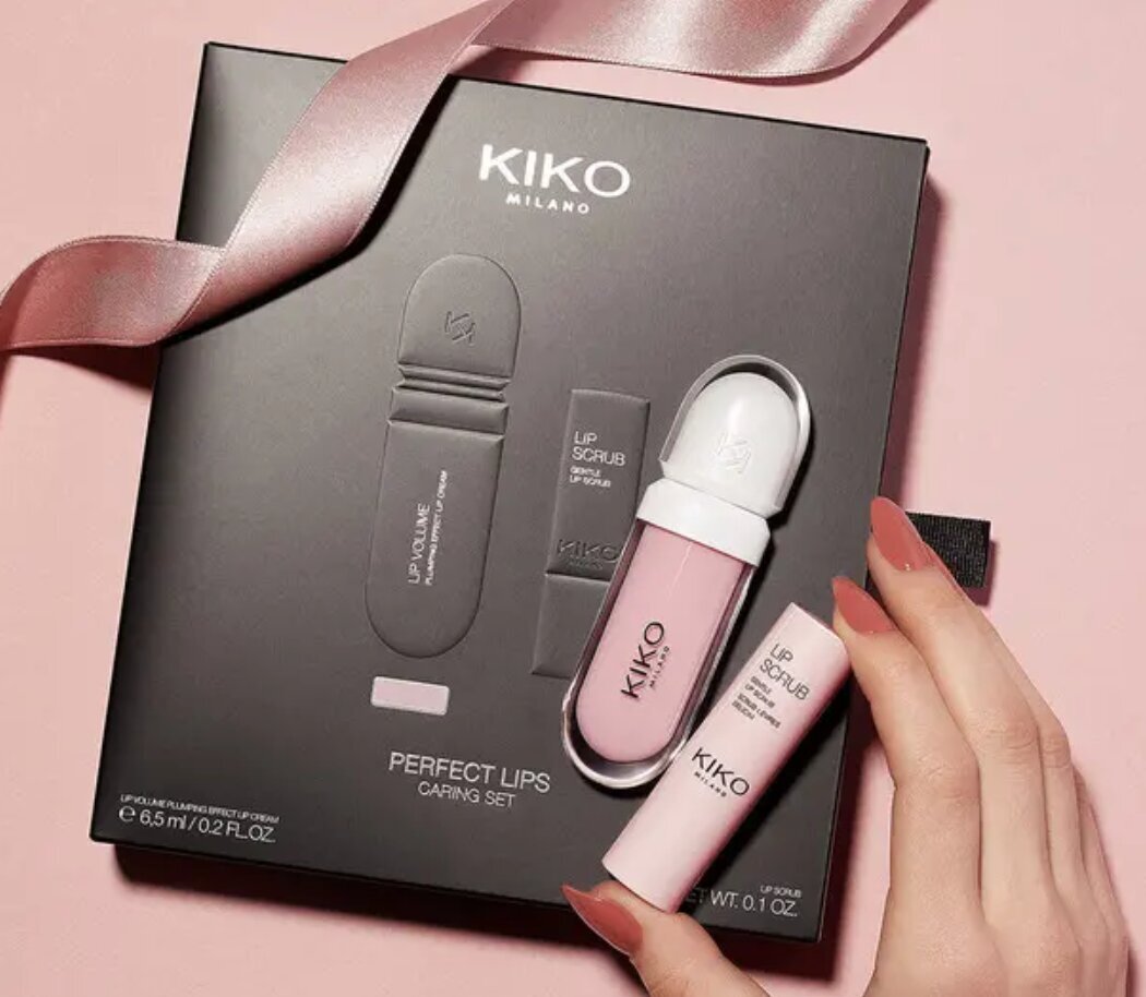 Kiko Milano lūpų priežiūros rinkinys: lūpų šveitiklis ir putlinantis blizgis kaina ir informacija | Lūpų dažai, blizgiai, balzamai, vazelinai | pigu.lt