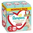 Sauskelnės-kelnaitės PAMPERS Premium Care Pants Monthly Pack 3 dydis, 6-11 kg, 144 vnt.