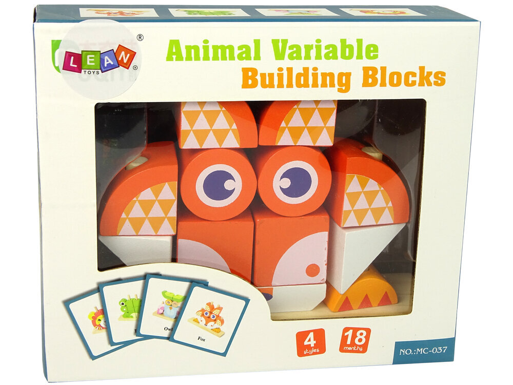 Kūrybinga medinė 3D delionė vaikams Lean Toys oranžinė lapė kaina ir informacija | Žaislai mergaitėms | pigu.lt