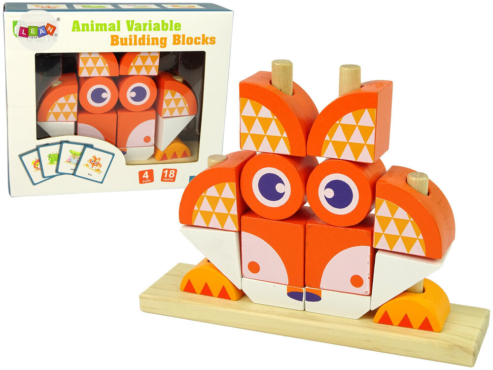 Kūrybinga medinė 3D delionė vaikams Lean Toys oranžinė lapė kaina ir informacija | Žaislai mergaitėms | pigu.lt
