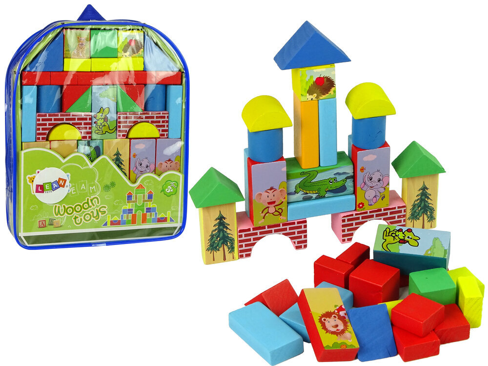 Medinių kaladėlių rinkinys vaikams Lean Toys kaina ir informacija | Žaislai mergaitėms | pigu.lt
