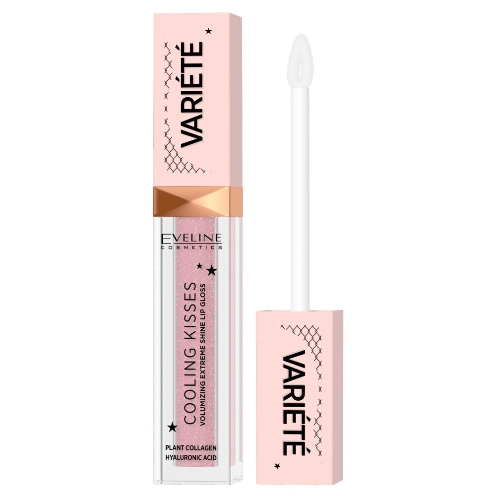 Vėsinantis ir putlinantis lūpų blizgis Eveline Variete Cooling Kisses 02  Sugar Nude, 6,8ml kaina | pigu.lt