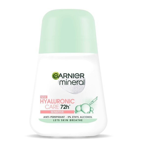 Rutulinis dezodorantas Garnier Mineral Hyaluronic Care 72H Sensitive 50 ml kaina ir informacija | Dezodorantai | pigu.lt