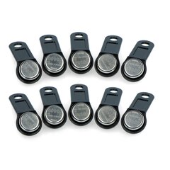 iButton kodo raktas 1-laidas S0990-BK - suderinamas su DS1990A-F5 - juodas laikiklis - 10 vnt цена и информация | Динозавр Silverlit Mega Dino Biopod | pigu.lt