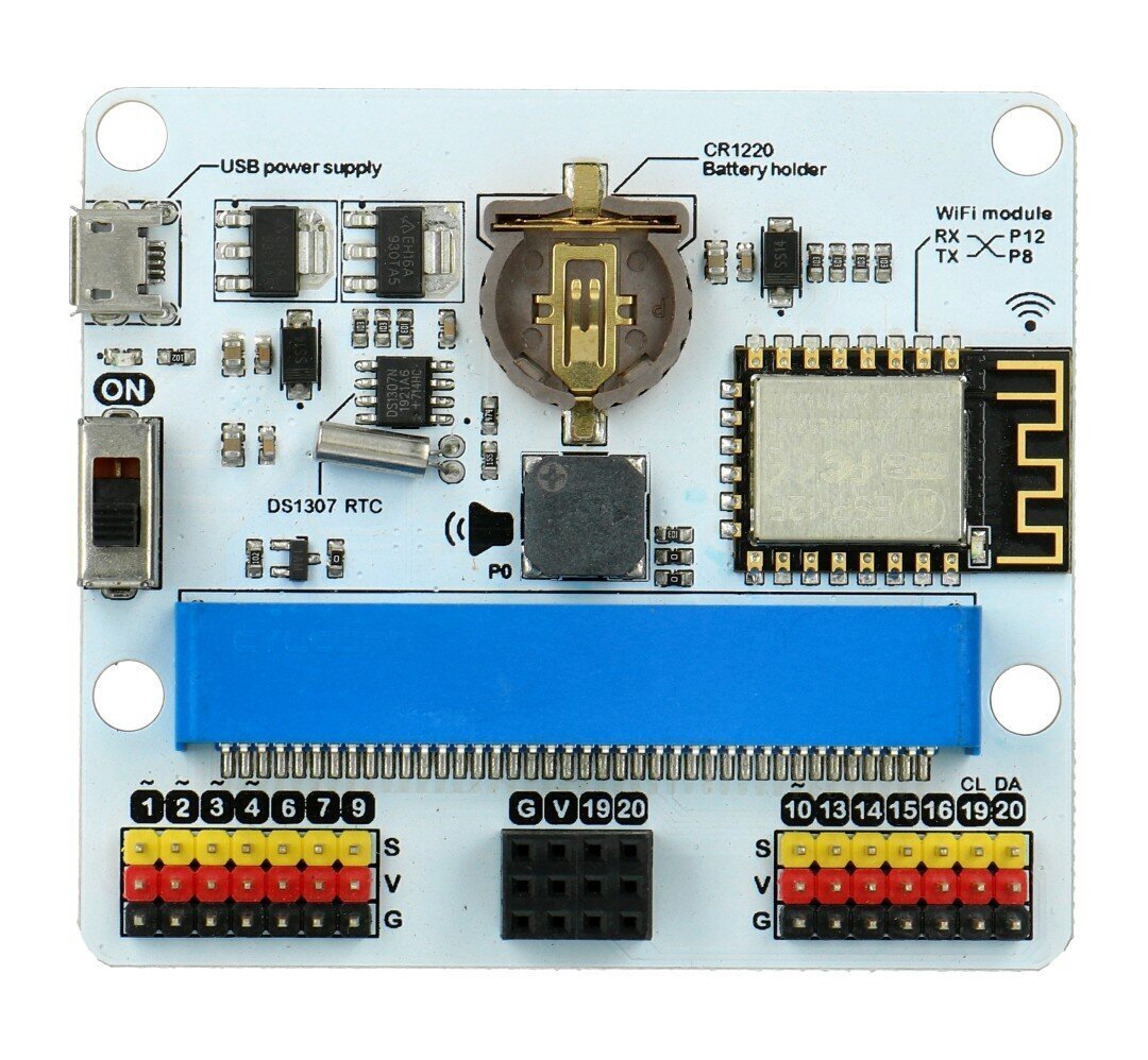 Micro:IoT - BBC micro:bit IoT išplėtimo plokštė - ElecFreaks EF03426 цена и информация | Atviro kodo elektronika | pigu.lt