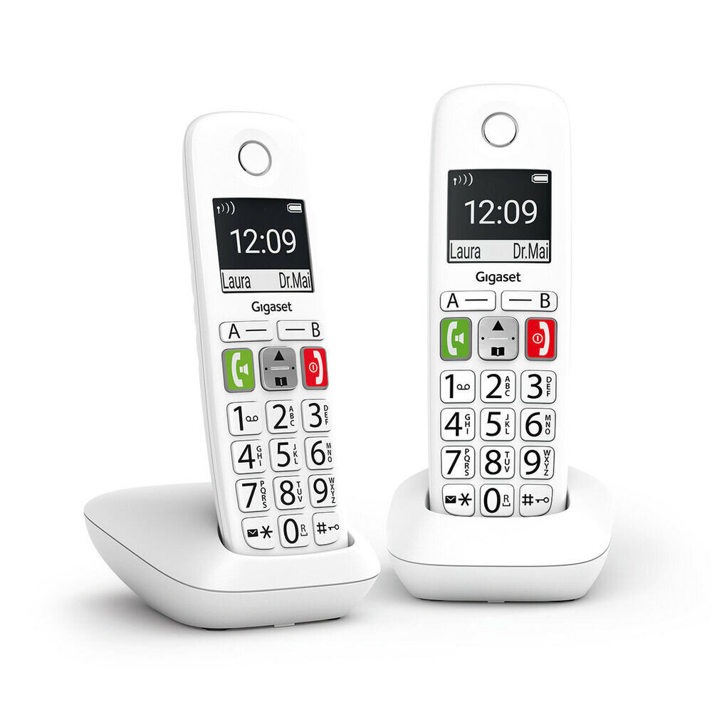 Fiksuotojo ryšio telefonas Gigaset E290 Duo Balta kaina ir informacija | Stacionarūs telefonai | pigu.lt
